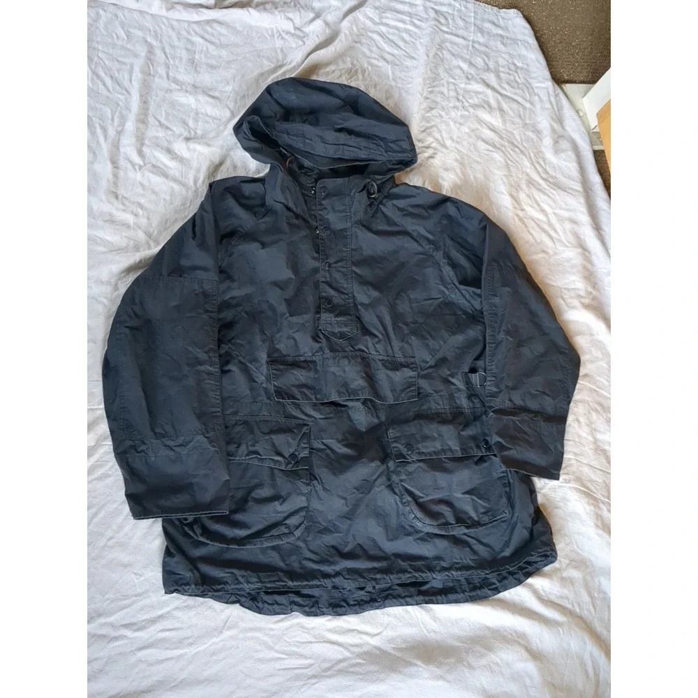 Barbour Engineered Garments Washed Warby Anorak Jacket‎ Pullover Sz Large Black